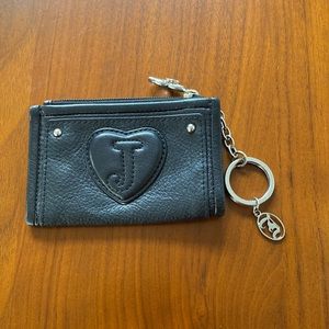 Juicy Couture leather zip coin purse / card wallet